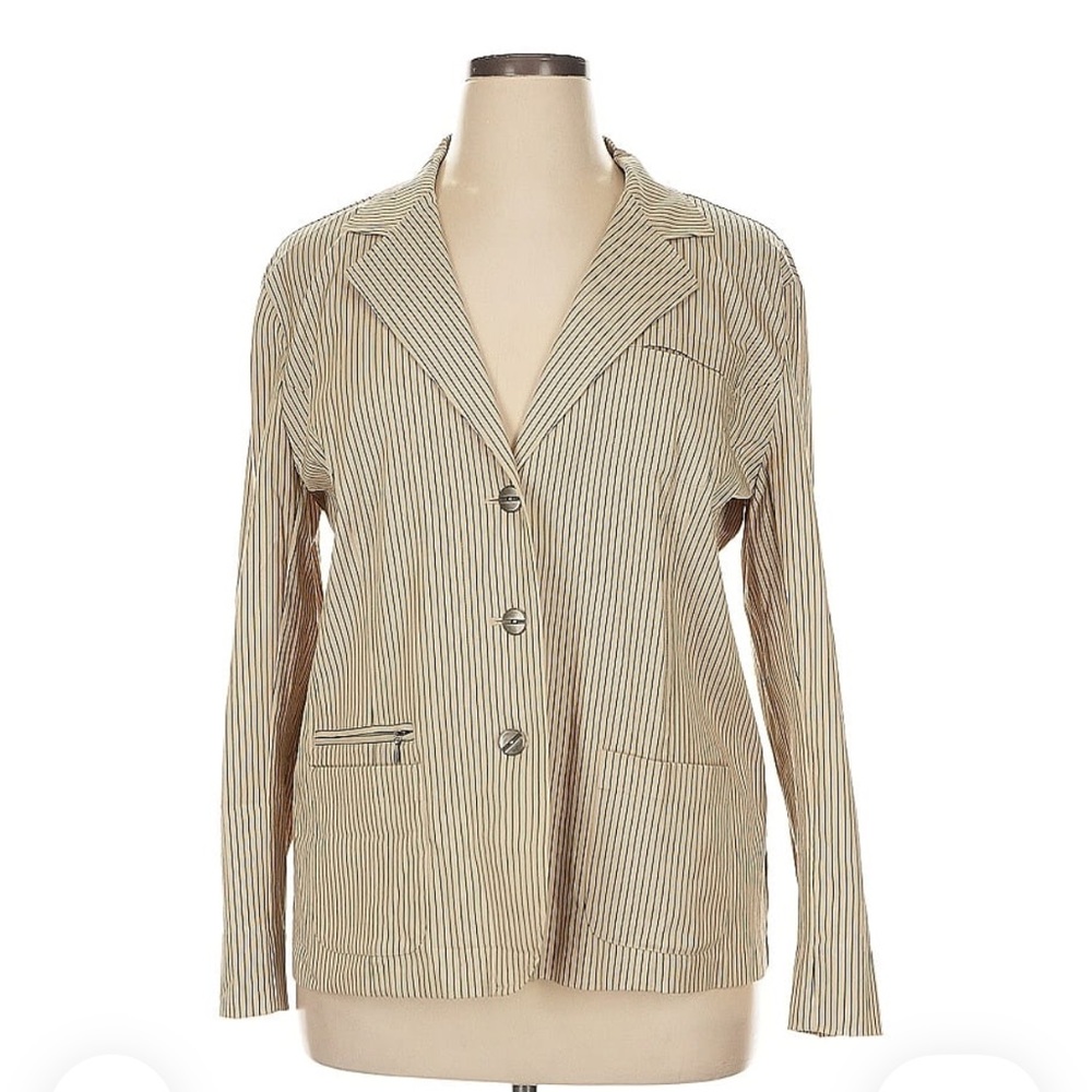 Chico's Tan Striped Women's Blazer